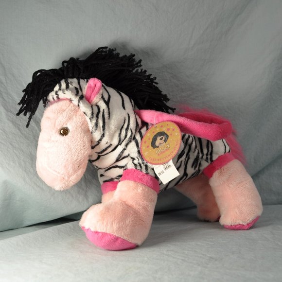 plush purse Olly & Friends pink horse in a zebra costume NWT (w1383) - Picture 1 of 11
